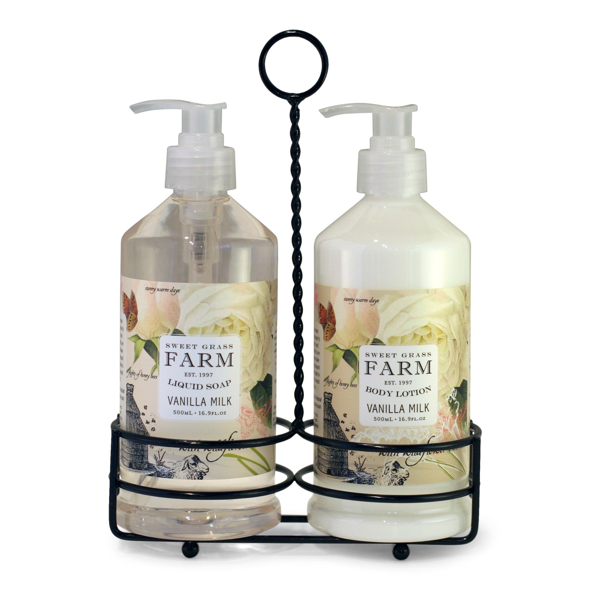 Sweet Grass Farm: Natural Hand Lotion & Liquid Soap Caddy Set