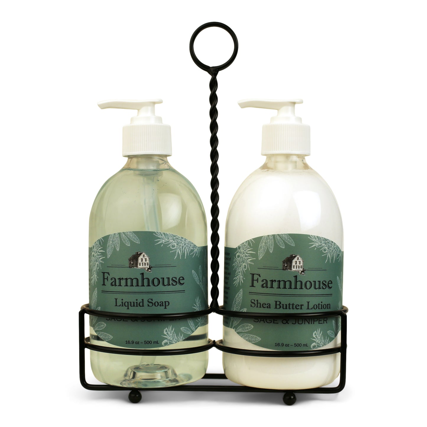 Natural Hand Lotion & Liquid Soap Caddy Set