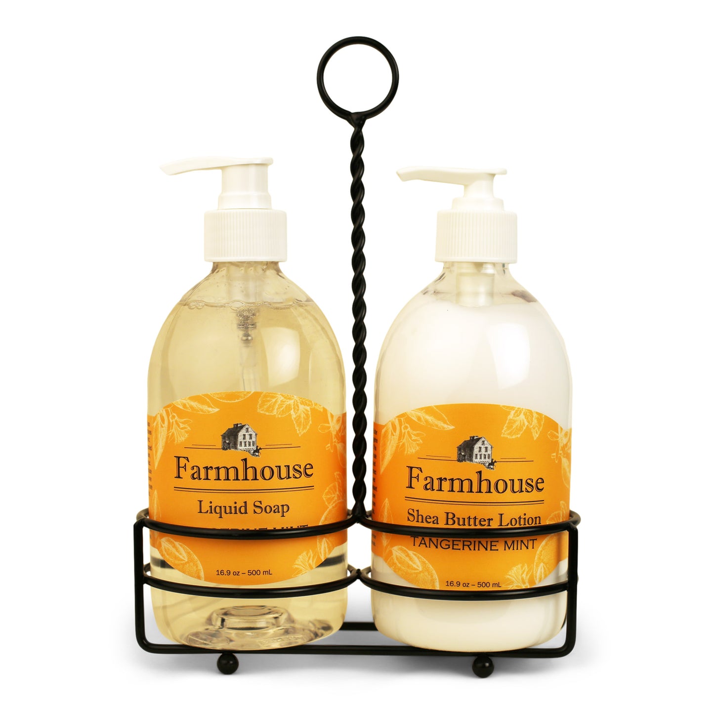 Natural Hand Lotion & Liquid Soap Caddy Set